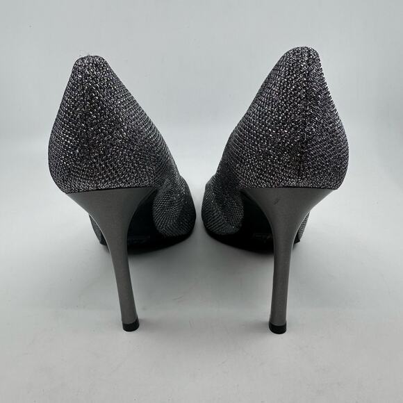 Guess Pointed Toe Glitter Pumps Womens 8 1/2 M Silver Dressy High Heels Office - Picture 3 of 9